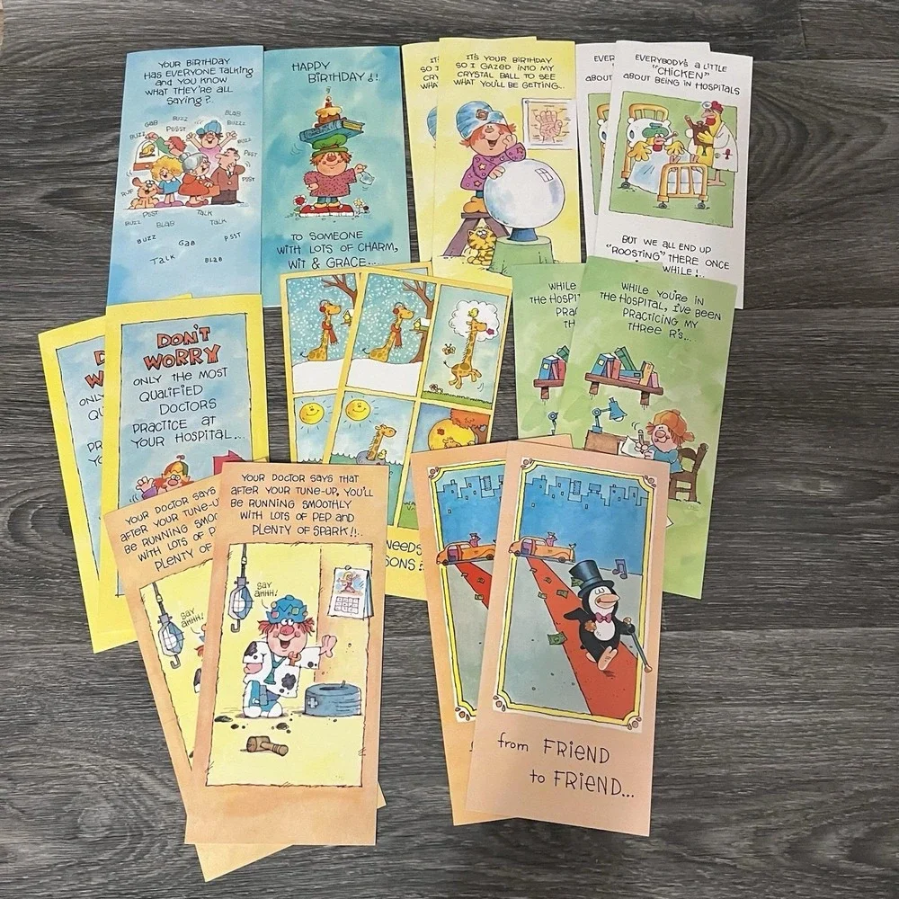 Vintage 70s Cheerful Chuckles Box Of 16 New Assorted Cards Humor W/Envelopes USA